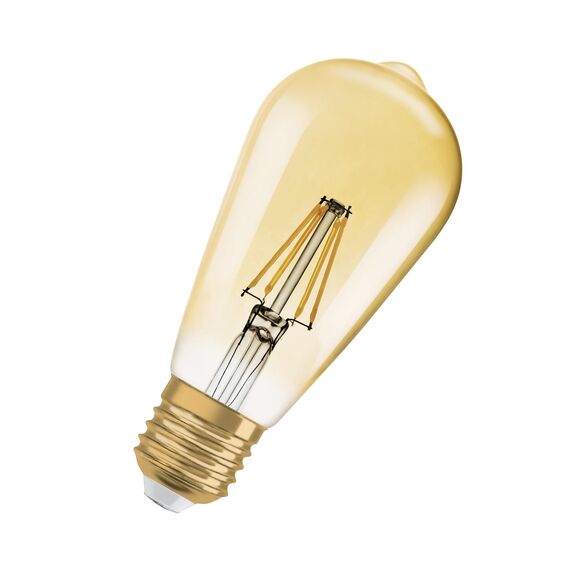 Osram LED-Lampen, Vintage-Edition, 35 Watts Ersatz, E27, ST64-shape, 2400 Kelvin, Warm Comfort Light, Klares Glas, single Pack