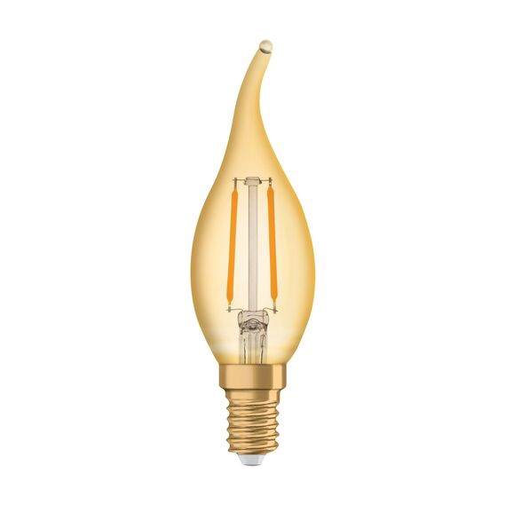 Osram LED-Lampen, Vintage-Edition, 22 Watts Ersatz, E14, B-shape, 2400 Kelvin, Warm Comfort Light, Klares Glas, single Pack