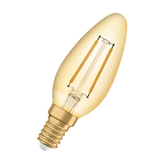 Osram LED-Lampen, Vintage-Edition, 12 Watts Ersatz, E14, B-shape, 2400 Kelvin, Warm Comfort Light, Klares Glas, single Pack