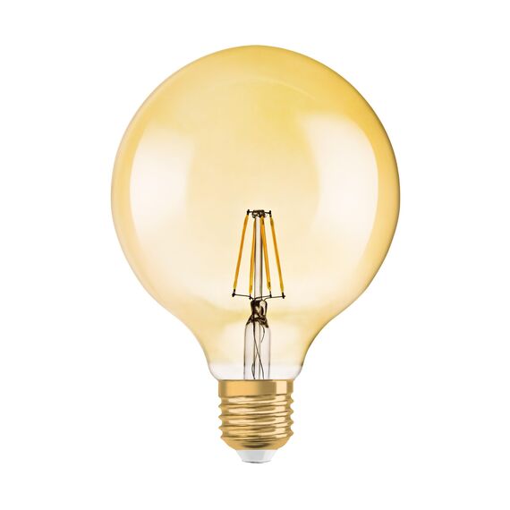 Osram LED-Lampen, Vintage-Edition, 35 Watts Ersatz, E27, Globe, 2400 Kelvin, Warm Comfort Light, Klares Glas, single Pack