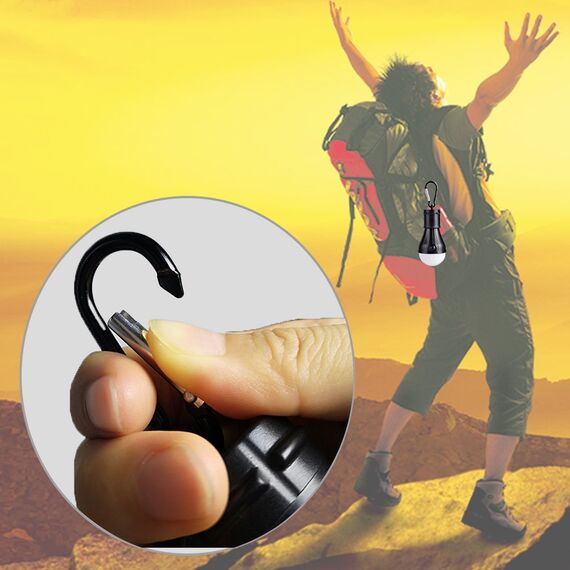 JTENG Campinglampe mit Karabiner Camping Lantern 4 Stücke LED Zeltlampe Glühbirne Set Lampen wasserdicht Rucksack