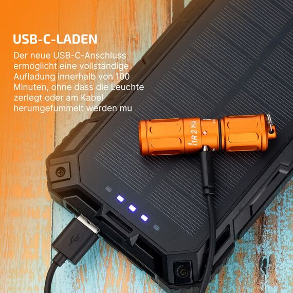 OLIGHT I1R II Pro EOS Mini LED Taschenlampe 180 Lumen Superhelle USB-Aufladbare Handlampe Schlüsselbund, IPX8 und 1,5m Fallschutz kleine Lampen für Outdoor Camping und Repaturen Capsule Orange
