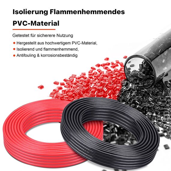 1,31 mm² Elektrokabel - XINWANG 16 Gauge Kupferkaschiertes Aluminiumkabel (30 Meter Schwarz/Rot) - Hohe Leitfähigkeit, PVC-Isolierung, 300V/600V, Ideal für Heim- und Gewerbeprojekte.