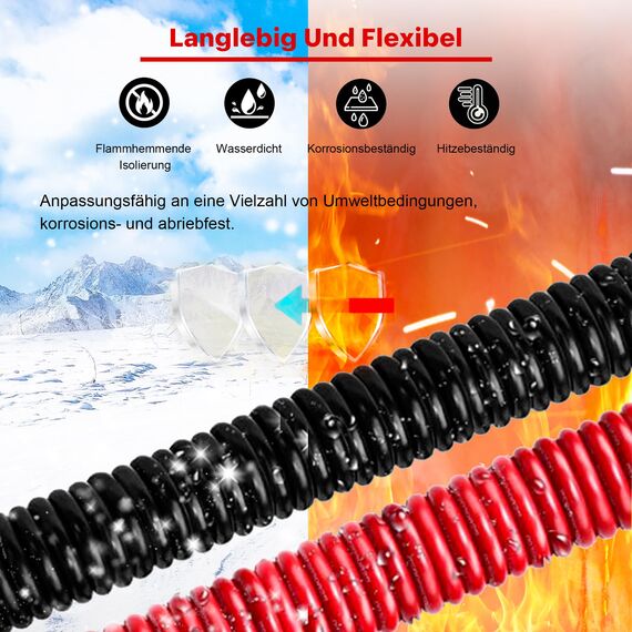 2,08 mm² Elektrokabel - XINWANG 14 Gauge Kupferkaschiertes Aluminiumkabel (15 Meter Schwarz/Rot) - Hohe Leitfähigkeit, PVC-Isolierung, 300V/600V, Ideal für Heim- und Gewerbeprojekte