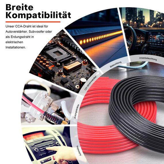 0,52 mm² Elektrokabel - XINWANG 20 Gauge Kupferkaschiertes Aluminiumkabel (30 Meter Schwarz/Rot) - Hohe Leitfähigkeit, PVC-Isolierung, 300V/600V, Ideal für Heim- und Gewerbeprojekte.