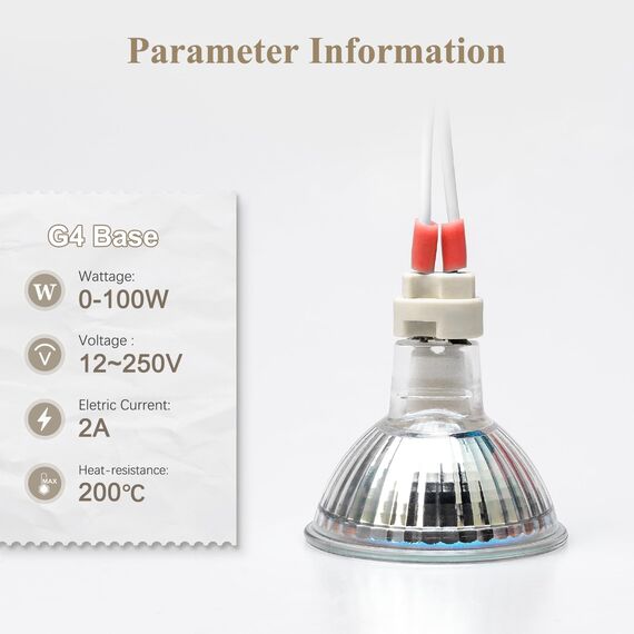 DiCUNO MR16 GU5.3 Fassung mit 15cm Silikonkabel, Sockel G4/GY6.35, Bi-Pin Stiftsockel für LED Lampen, Halogen, Glühbirnen, 12-250V, 2A, 100W, hitzebeständig bis 200°C, 12er Pack