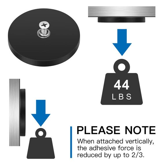 Wukong Starkleistige Magnete, Ø 66 mm, 2 Stück, rutschfest, M6-Flachgewinde, für Fahrzeuge, Lampen, Befestigungswerkzeuge