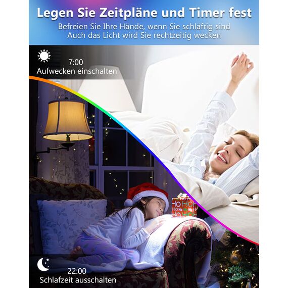 E14 Alexa Smart GlüHbirne,5W 500lm C37 Wlan Smart Home LED Lampe Warmweiß & Kaltweiß Dimmbar Rgb Led Lampen Musik Synchronisation Fernbedienung Stimmenkontrolle Zeitplan & Timer App Led Birne(2 er)