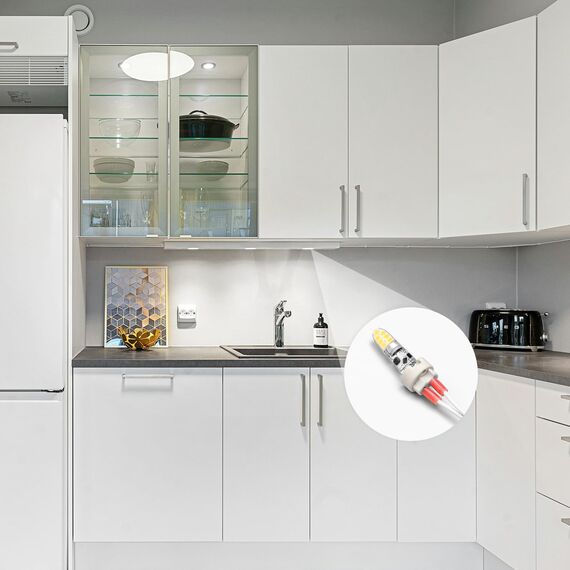 DiCUNO MR16 GU5.3 Fassung mit 15cm Silikonkabel, Sockel G4/GY6.35, Bi-Pin Stiftsockel für LED Lampen, Halogen, Glühbirnen, 12-250V, 2A, 100W, hitzebeständig bis 200°C, 50er Pack