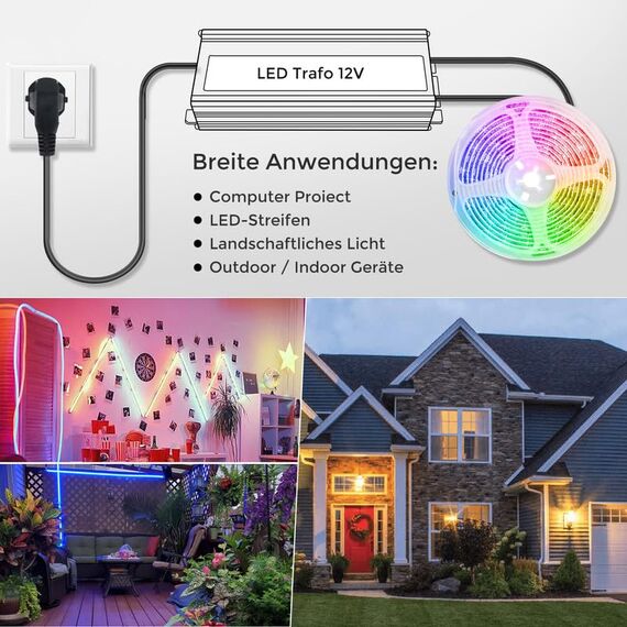 LED Trafo 12V 350W IP67 Outdoor Wasserdicht Netzteil 230V auf DC 12V Adapter für Streifenlampen