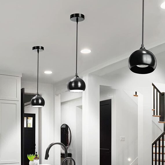 Chedin Deckenbaldachin 100x20mm,Anschlussdose aus Metall,1 Loch Runder Lampenschirm - Deckenrosette - Mattschwarz,alle Lampen Geeignet (1 pcs)