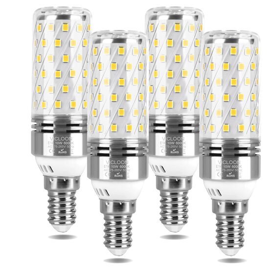 Vicloon LED Lampe,4er-Pack LED Mais Glühbirnen mit 84 LEDs,Kaltweiß 6000K,1300LM Entspricht 80W Glühbirnen,360°Abstrahlwinkel,Kein Flackern,Led Leuchtmittel