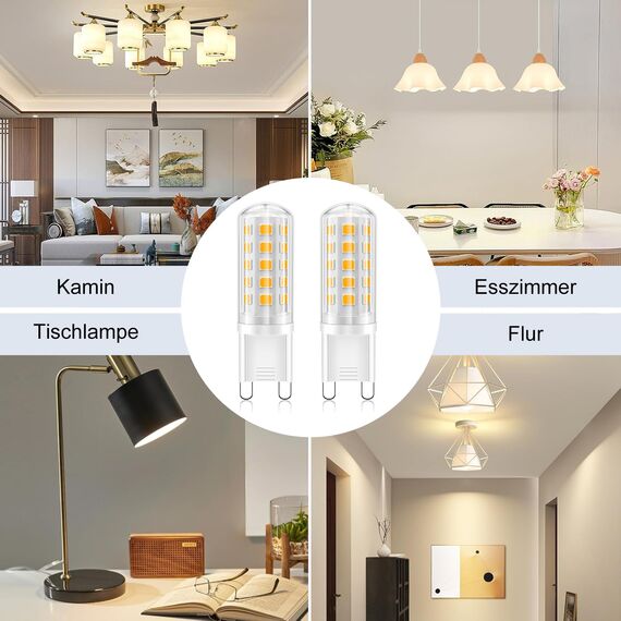 YzzYzz G9 LED Lampe warmweiß 2700K, LED Leuchtmittel 410Lumen, G9 Glühbirne 3W entspricht 40W Halogenlampe, kein Flackern, nicht dimmbar, Enegiesparende kleine Birne, 6er Pack