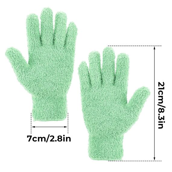 ASTER 2Paare Mikrofaser Staubhandschuhe Waschbar Reinigungshandschuh Korallenvlies Putzhandschuhe Abstauben Cleaning Gloves für Küchen Haus Jalousien Lampen Möbel und schwer zugängliche Ecklücken