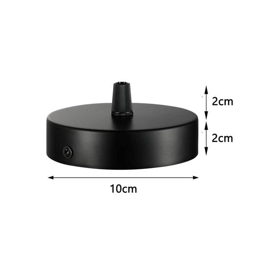 Deckenbaldachin 100x20mm,Anschlussdose aus Metall,1 Loch Runder Lampenschirm - Deckenrosette - Mattschwarz,alle Lampen Geeignet (4 pcs)