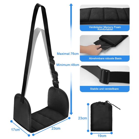 M MOACC Flugzeug Fußstütze Fuß Hängematte, Fußstütze aus Premium Memory Foam, tragbare verstellbare Flugzeug Beinauflage, nicht kollidieren Fußstütze bietet Entspannung und Komfort