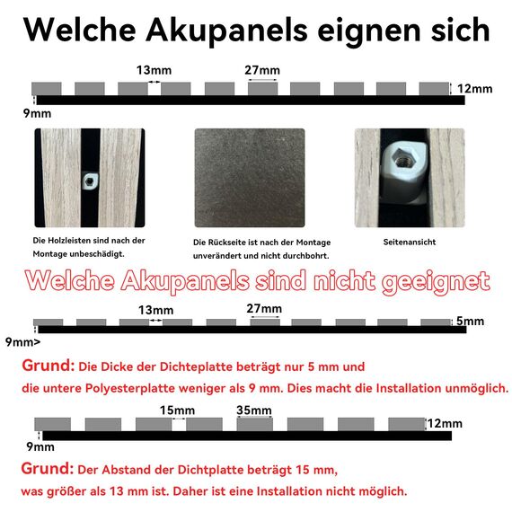 Haken für Akustikpaneele ohne bohren Akupanels Akustikwandpaneele Kein Bohren 4 Schraubhaken in einer Schachtel Akustikpaneele Zubehör