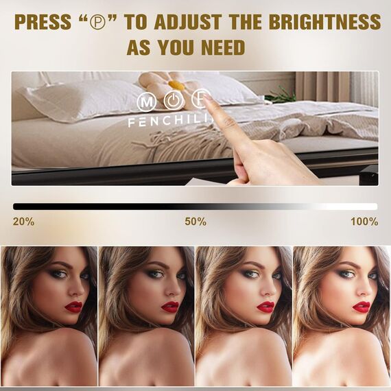FENCHILIN Hollywood Spiegel mit Beleuchtung USB-C Ausgang Schminkspiegel mit Beleuchtung mit 15 dimmbare LED Lampen 3 Lichtmodus und einstellbare Helligkeit Hollywood Spiegel 58x46 cm Black