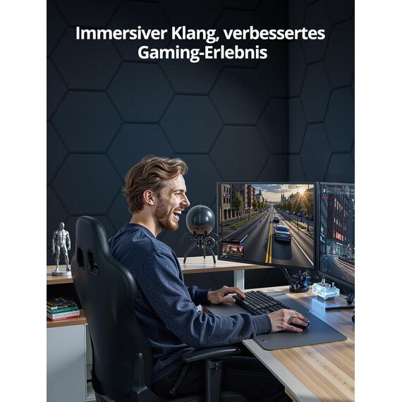 Hexagon Akustikplatten Selbstklebend, 12 Stück Schallabsorber für Tonstudio, Wohnzimmer, Gaming Deko, Kinderzimmer, Buero, Wand, Decken, Türen Akustikpaneele Schwarz, 30 x 26 x 0,9cm