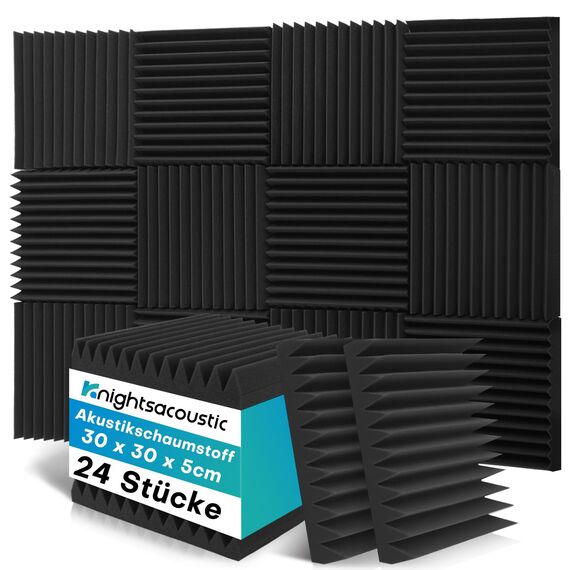 24 Stück Akustikschaumstoff Schallschutzplatten, 5 x 30 x 30 CM Schalldämmung Akustikpaneele, Schallabsorber Akkustikschaumstoff, Schallschutz Akkustikschaumstoff Schallschutz für Tonstudio, Büro