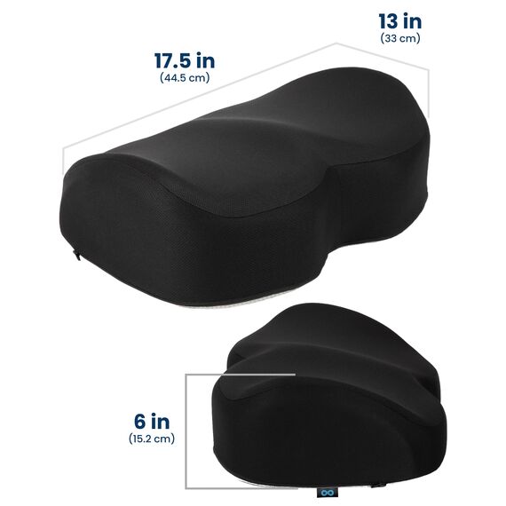 Everlasting Comfort Büro-Fußstütze für unter den Schreibtisch – komplett aus Memory-Schaumstoff – tropfenförmig gebogenes Design – rutschfeste Unterseite (schwarz)
