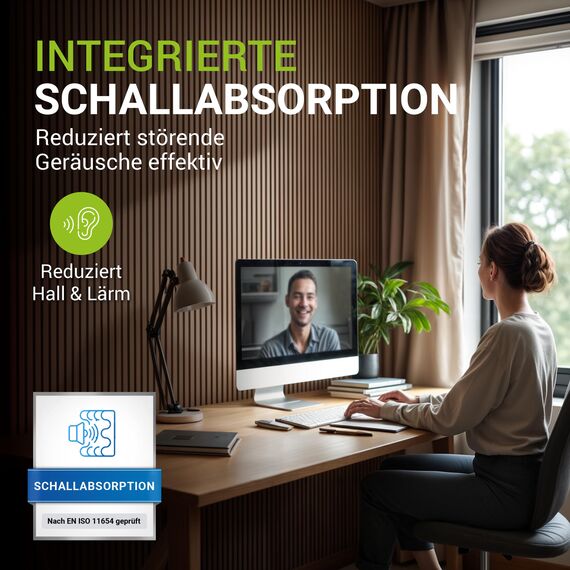 Juskys Akustikpaneele 4er Set 2,88 m² – Wandpaneele 120x60 cm zur Wandverkleidung, reduziert Hall & Lärm, dekorative Wandplatten – Eiche Natur Dunkel