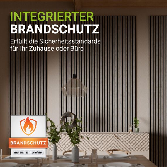 Juskys Akustikpaneele 4er Set 2,88 m² – Wandpaneele 120x60 cm zur Wandverkleidung, reduziert Hall & Lärm, dekorative Wandplatten – Eiche Natur Hell