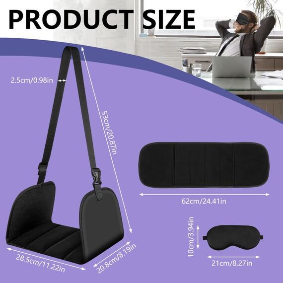 Flintronic Flugzeug Fußstütze Fußhängematte, Flugzeugfußstütze aus Premium-Schaumstoff, Tragbare Verstellbare Flugzeug Beinauflage, Keine Zusammenstoßende Fußstütze, für Auto, Zug, Büro, Lange Flüge