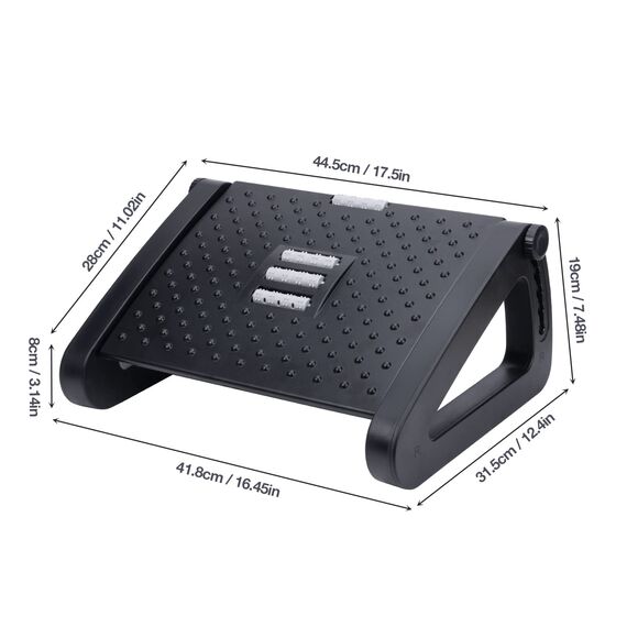 Verstellbarer Fußhocker für Schreibtisch, robust und ergonomisch, lindert Schmerzen und bietet Körperunterstützung, bequeme Massagewirkung für bessere Durchblutung der Beine.