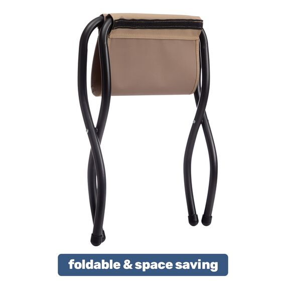 HollyHOME Fußhocker Klappbar Fußablage Fußstütze Faltbar Sitzhocker mit Metallbeinen Fusshocker mit Abnehmbar Gepolsterte Sitzfläche Samt, Dunkelblau