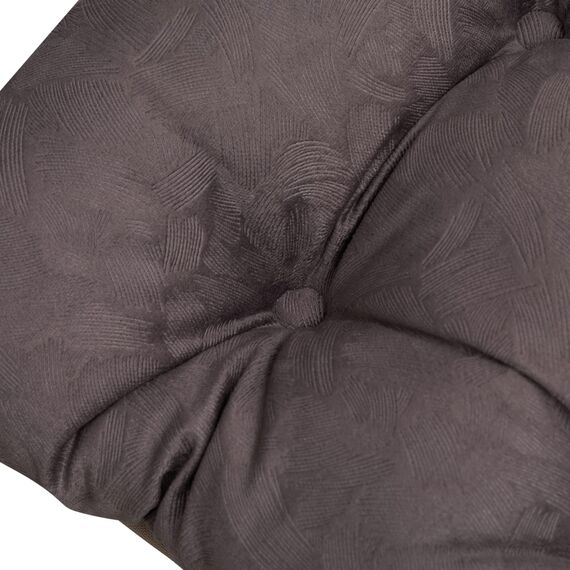 HollyHOME Fußhocker Klappbar Fußablage Fußstütze Faltbar Sitzhocker mit Metallbeinen Fusshocker mit Abnehmbar Gepolsterte Sitzfläche, Grau Braun