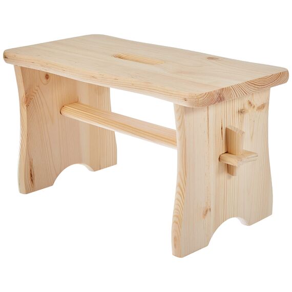 Zeller 13130 Fußbank, Kiefer ca. 39x19x21cm, Schemel, Fußbank, Holzhocker, Fußhocker