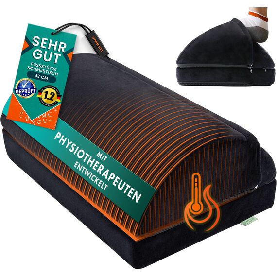 Fußstütze Schreibtisch – Ergonomische Schreibtisch Fußablage & Fußhocker für Büro & Home Office, Fussstütze unterm Schreibtisch, Bürozubehör, Schreibtisch Zubehör, TEST SEHR GUT, Oeko-Tex zertifiziert