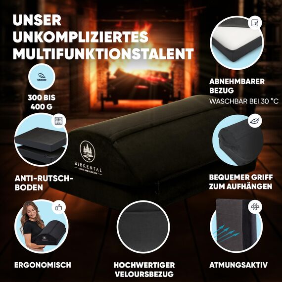 Birkental Fußstütze Schreibtisch – (TESTSIEGER) mit flauschiger Fußtasche – Ergonomisch höhenverstellbare, rutschfeste Fußablage – Büro und Schreibtisch Zubehör für Komfort - Fußbank- Fußhocker
