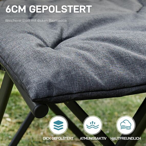 EVER ADVANCED Fußhocker Fußablage Faltbar Klapphocker mit Höhe von 47cm Klappbarer Hocker Gepolstert Fußstütze für Sessel Garten- und Balkonstuhl