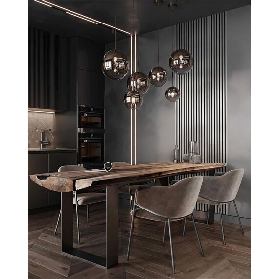 wohnartig® Akustikpaneele 1,485m² - 275cm x 54cm | Muster Farben: Eiche Santa, Eiche Windsor, Beton, Bianco, Granit, Schwarz, Buche | Wandverkleidung | Akustikpaneel | Wandpaneele auf filz