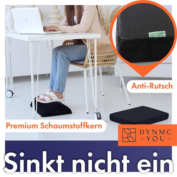 Fußstütze Schreibtisch – Ergonomische Schreibtisch Fußablage & Fußhocker für Büro & Home Office, Fussstütze unterm Schreibtisch, Bürozubehör, Schreibtisch Zubehör, TEST SEHR GUT, Oeko-Tex zertifiziert