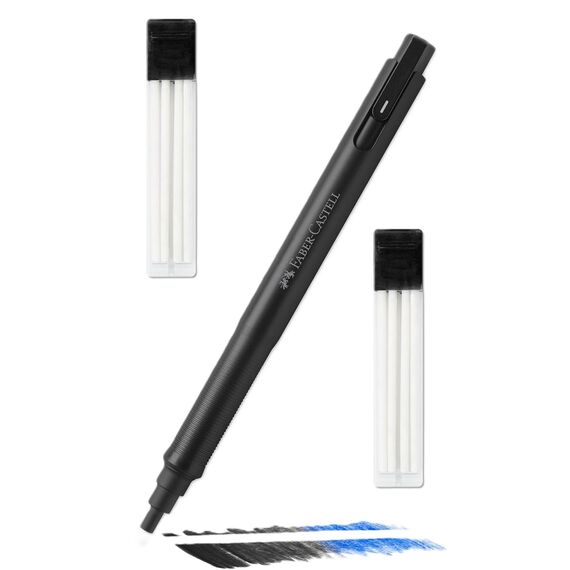 FABER-CASTELL 185610 - Radiergummi Stift Precision Eraser Pen, inklusive Nachfüllradierer, für Profis und Hobbykünstler (Radierstift + Extra Ersatzradierer)