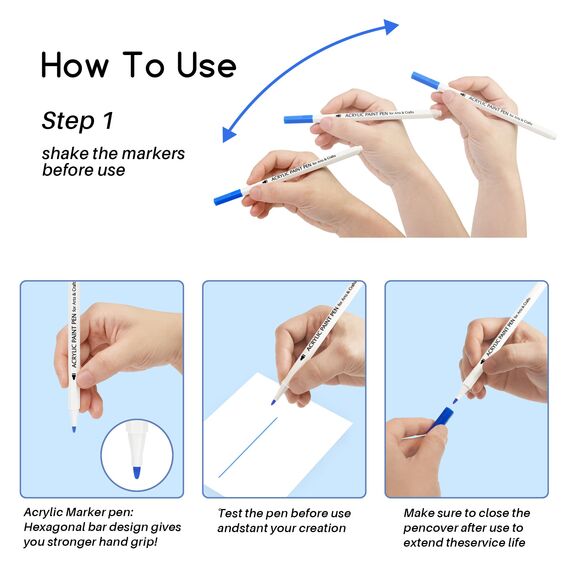 TBC The Best Crafts Acrylstifte für Steine Wasserfest, 24 Farben, Acrylstifte Wasserfest, Steine Bemalen Stifte, Acrylic Paint Marker, Glasmalstifte für Leinwand, Holz, Ostergeschenke Kinder