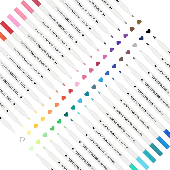 TBC The Best Crafts Acrylstifte für Steine Wasserfest, 36 Farben, Acrylstifte Wasserfest, Steine Bemalen Stifte, Acrylic Paint Marker, Glasmalstifte für Leinwand, Holz, Ostergeschenke Kinder