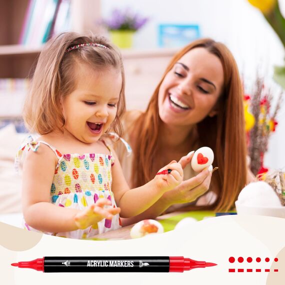 Pamaker 72 Farben Acrylstifte Set – Acrylmarker mit feiner Spitze und Pinsel für Stoff, Leinwand, Glas, Holz und Papier – Ideal für Kinder und Erwachsene, zum Zeichnen und DIY-Bastelprojekte