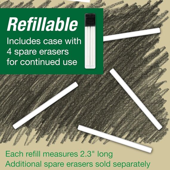FABER-CASTELL 185610 - Radiergummi Stift Precision Eraser Pen, inklusive Nachfüllradierer, für Profis und Hobbykünstler (Radierstift + Extra Ersatzradierer)