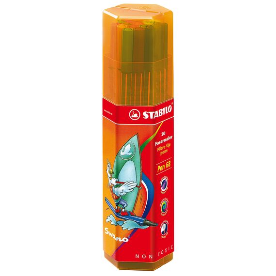 STABILO - Premium-Filzstift - Pen 68-20er Big Pen Box Swano Edition - mit 20 verschiedenen Farben