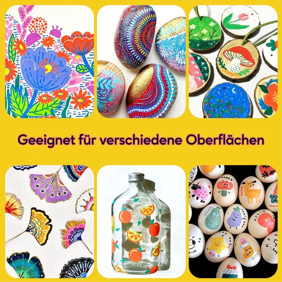 Pamaker 120 Farben Acrylstifte Set – Acrylmarker mit feiner Spitze und Pinsel für Stoff, Leinwand, Glas, Holz und Papier – Ideal für Kinder und Erwachsene, zum Zeichnen und DIY-Bastelprojekte