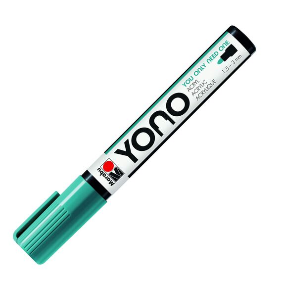 Marabu 12400103998 - YONO Marker, Türkisblau 998, vielseitiger Acrylstift mit japanischer Rundspitze 1,5 - 3 mm, wasserbasiert, lichtecht und wasserfest, für nahezu alle Untergründe