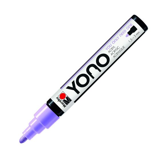 Marabu 12400103226 - YONO Marker, Pastelllila 226, vielseitiger Acrylstift mit japanischer Rundspitze 1,5 - 3 mm, wasserbasiert, lichtecht und wasserfest, für nahezu alle Untergründe