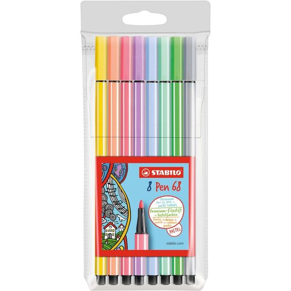 STABILO - Premium-Filzstift - Pen 68-8er Pack - Pastellfarben