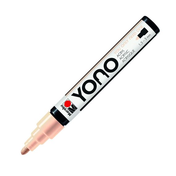 Marabu 12400103029 - YONO Marker, Rosé Beige 029, vielseitiger Acrylstift mit japanischer Rundspitze 1,5 - 3 mm, wasserbasiert, lichtecht und wasserfest, für nahezu alle Untergründe