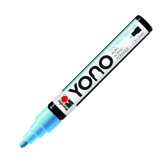 Marabu 12400103255 - YONO Marker, Aquamarin 255, vielseitiger Acrylstift mit japanischer Rundspitze 1,5 - 3 mm, wasserbasiert, lichtecht und wasserfest, für nahezu alle Untergründe