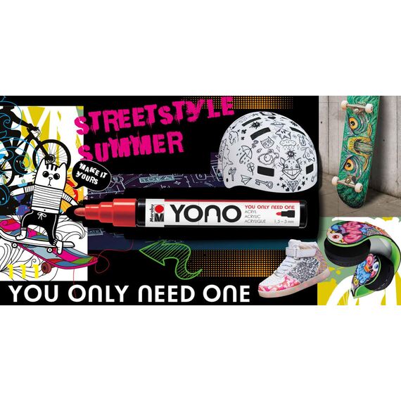 Marabu 12400103029 - YONO Marker, Rosé Beige 029, vielseitiger Acrylstift mit japanischer Rundspitze 1,5 - 3 mm, wasserbasiert, lichtecht und wasserfest, für nahezu alle Untergründe